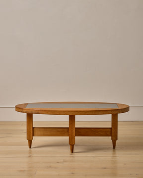 Fumé Glass + Oak Coffee Table by Guillerme & Chambron