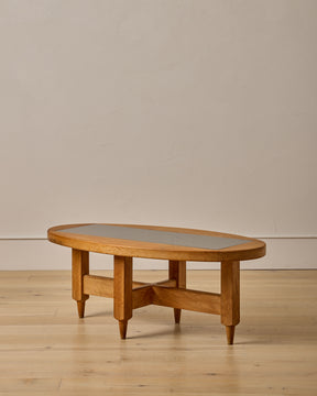 Fumé Glass + Oak Coffee Table by Guillerme & Chambron