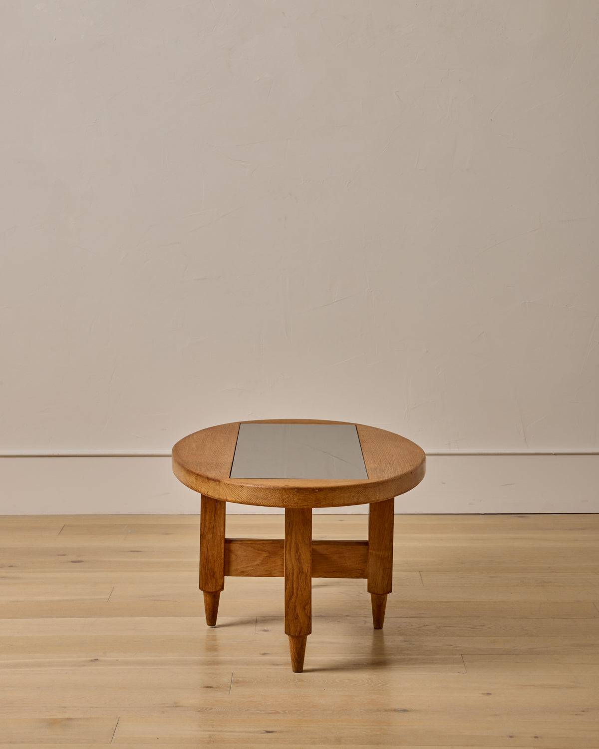 Fumé Glass + Oak Coffee Table by Guillerme & Chambron