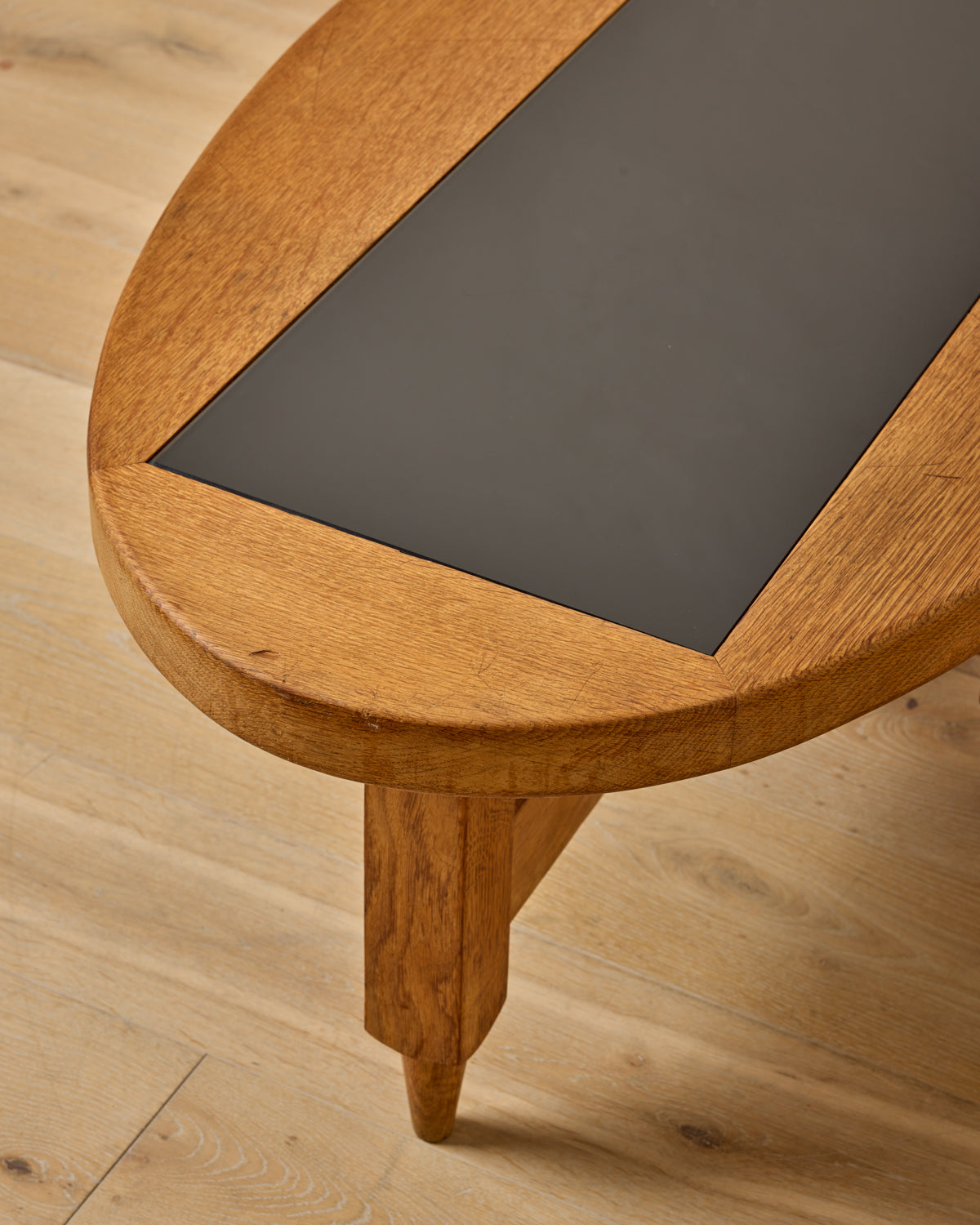 Fumé Glass + Oak Coffee Table by Guillerme & Chambron