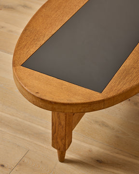 Fumé Glass + Oak Coffee Table by Guillerme & Chambron