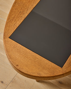 Fumé Glass + Oak Coffee Table by Guillerme & Chambron