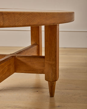 Fumé Glass + Oak Coffee Table by Guillerme & Chambron