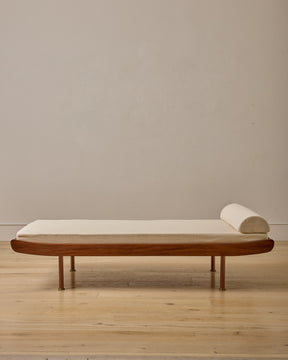 Curved Wooden Daybed with Copper Legs