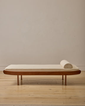 Curved Wooden Daybed with Copper Legs