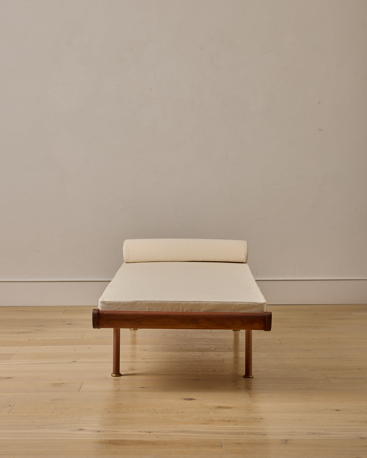 Curved Wooden Daybed with Copper Legs