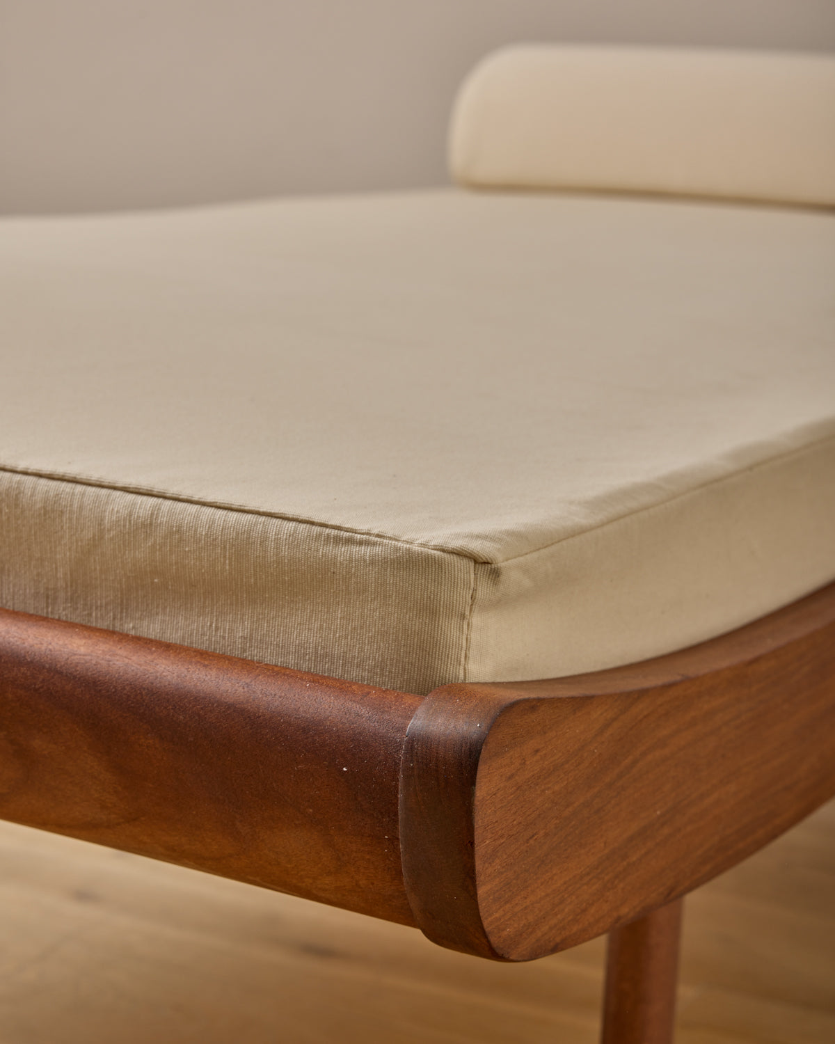 Curved Wooden Daybed with Copper Legs