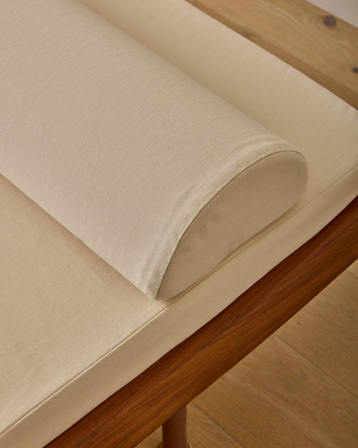 Curved Wooden Daybed with Copper Legs