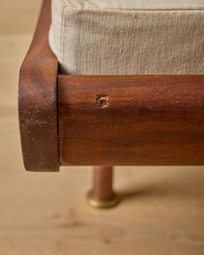 Curved Wooden Daybed with Copper Legs