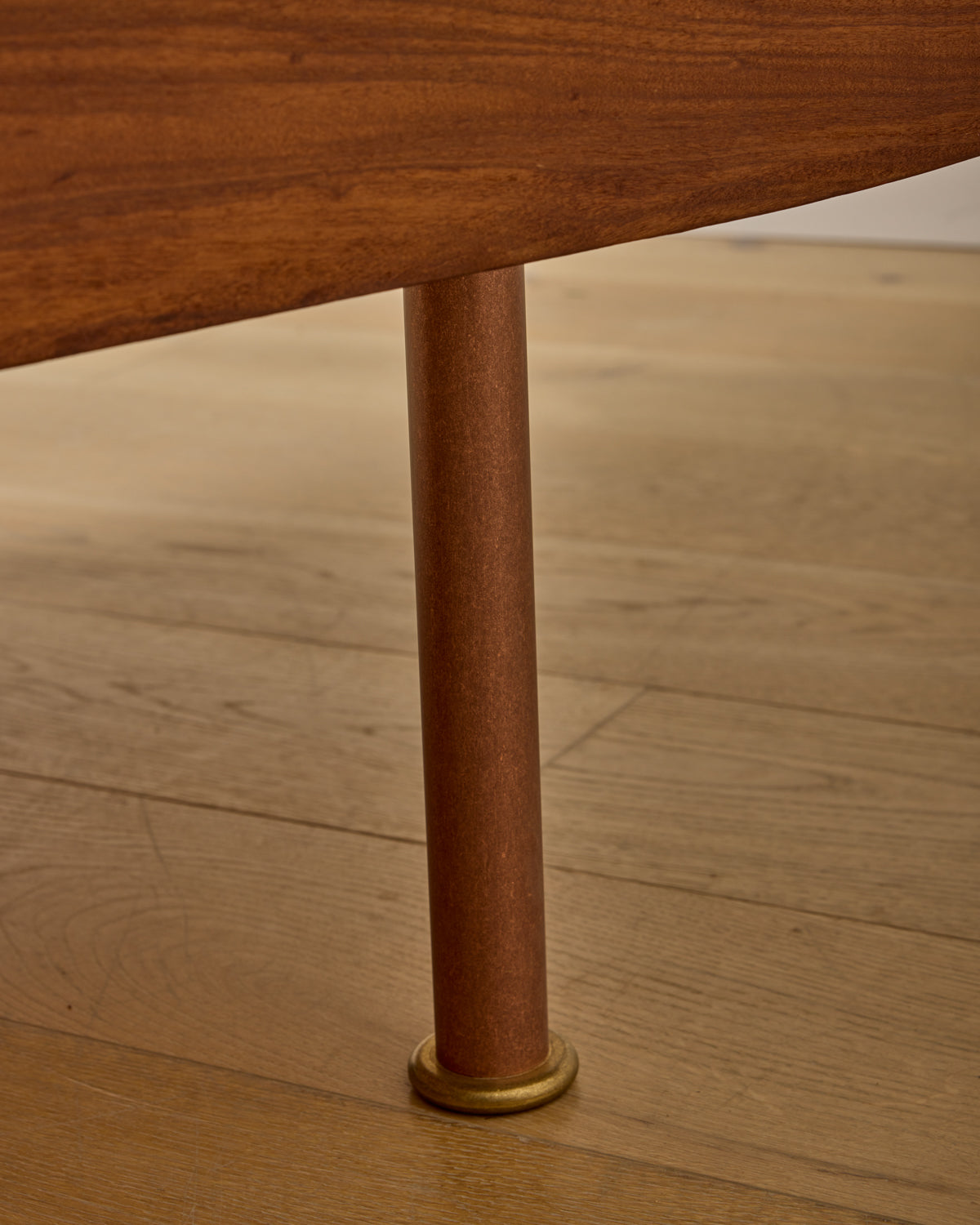 Curved Wooden Daybed with Copper Legs