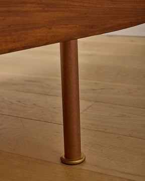 Curved Wooden Daybed with Copper Legs