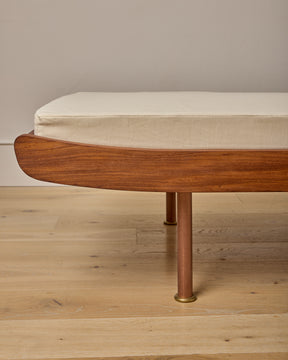 Curved Wooden Daybed with Copper Legs