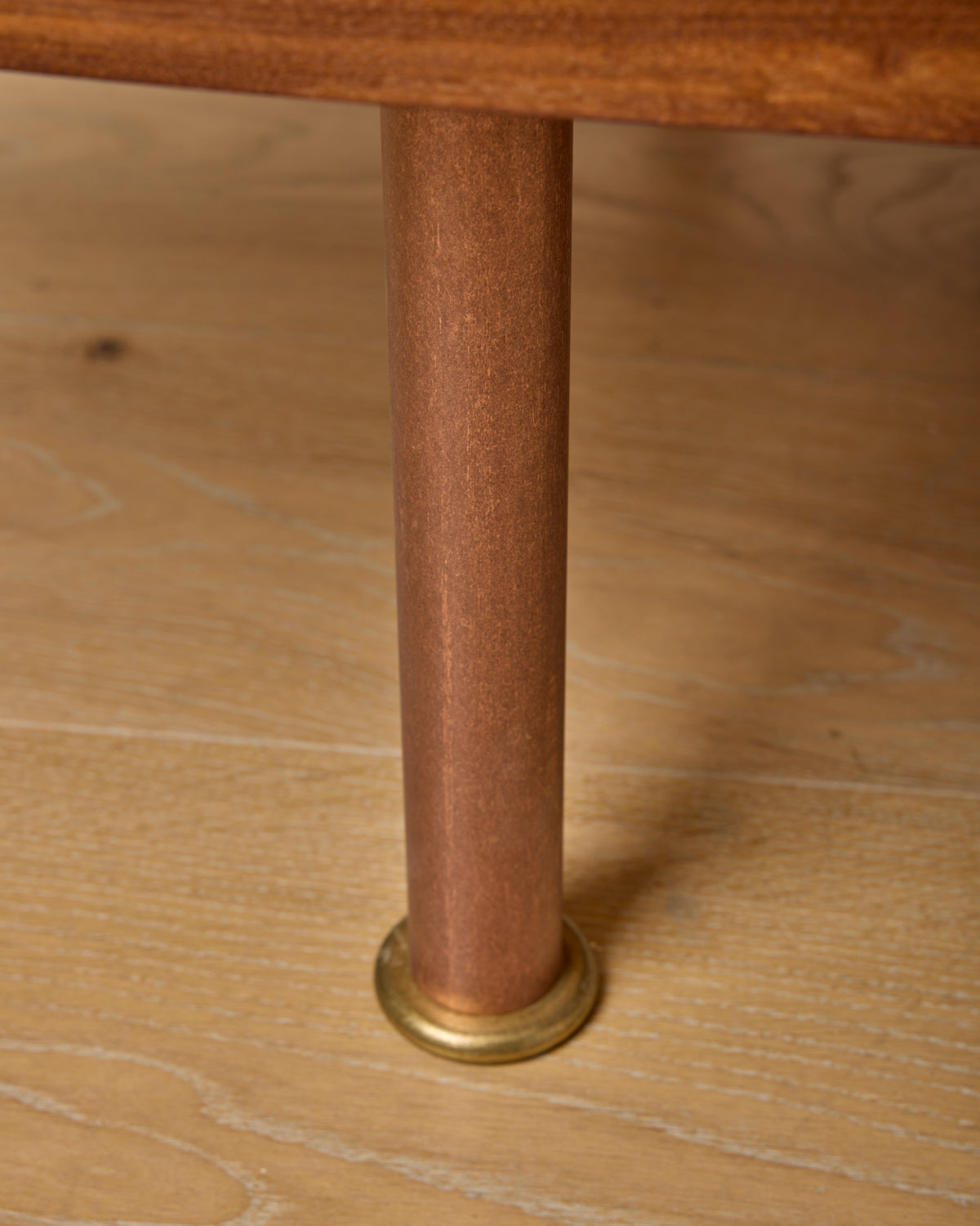 Curved Wooden Daybed with Copper Legs