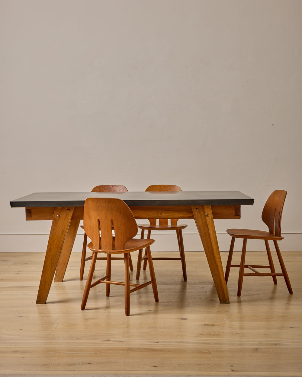 Dining Table with Antiqued Steel