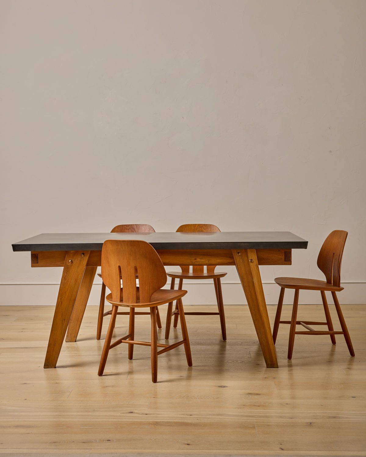 Dining Table with Antiqued Steel