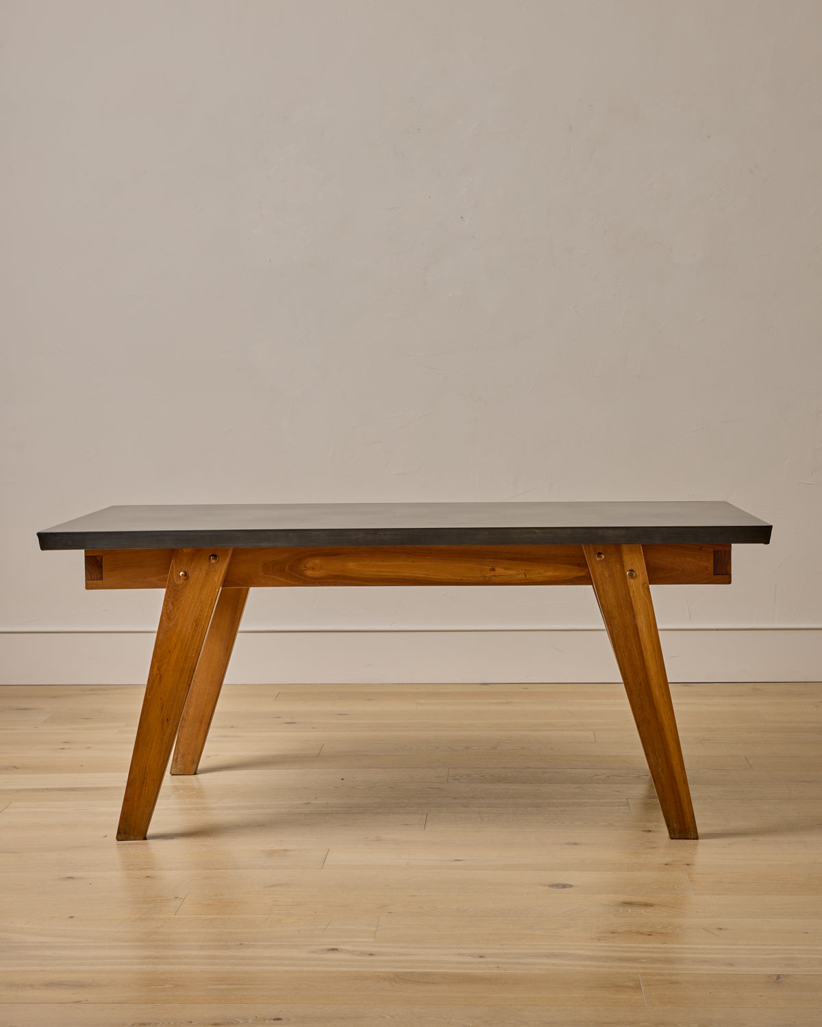 Dining Table with Antiqued Steel