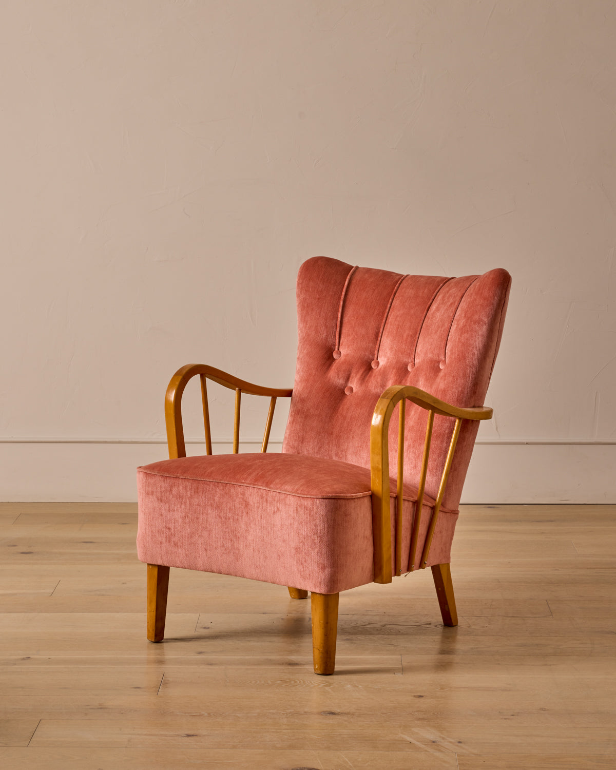 Pair of 1940s Scandinavian Birch Easy Chairs
