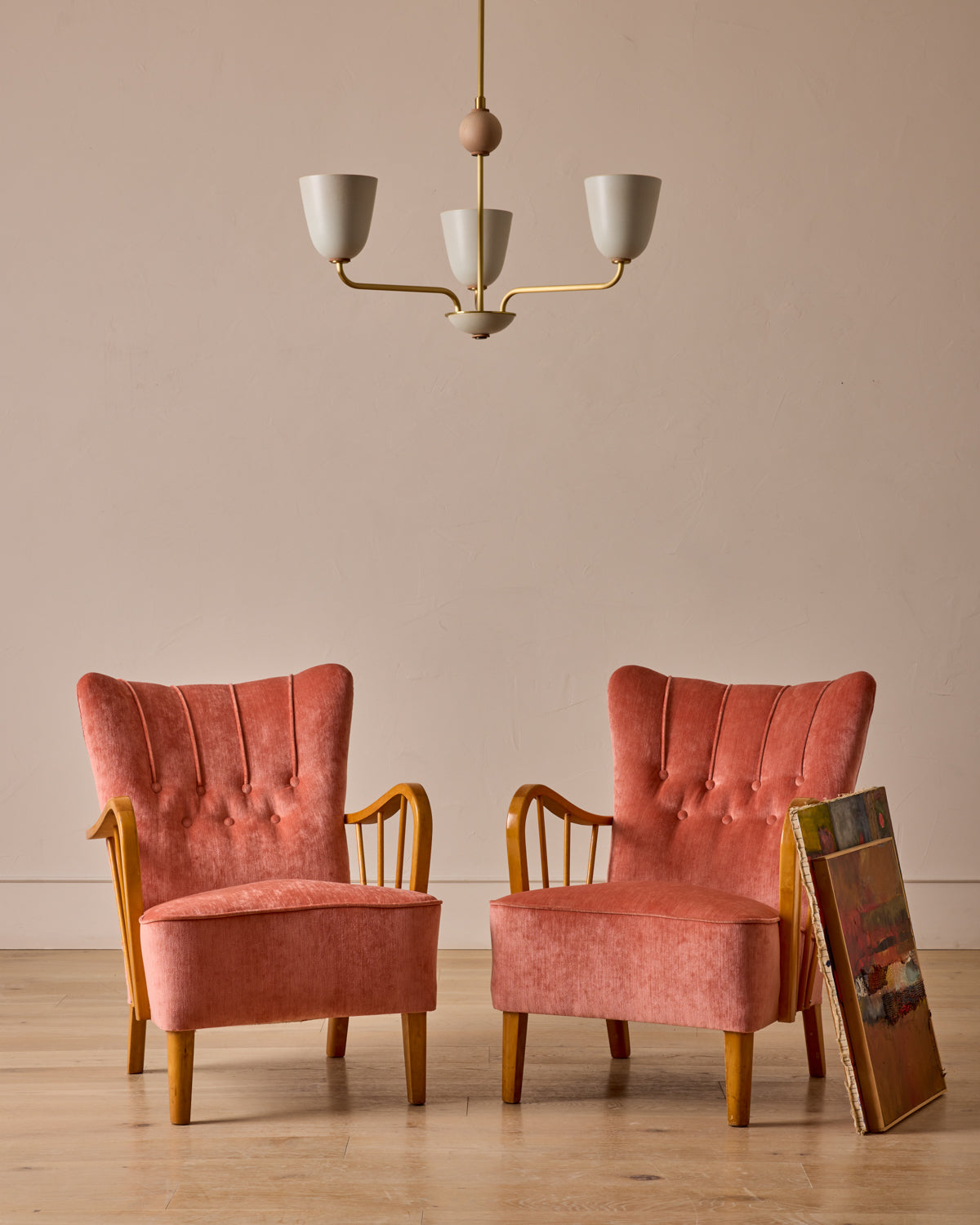 Pair of 1940s Scandinavian Birch Easy Chairs