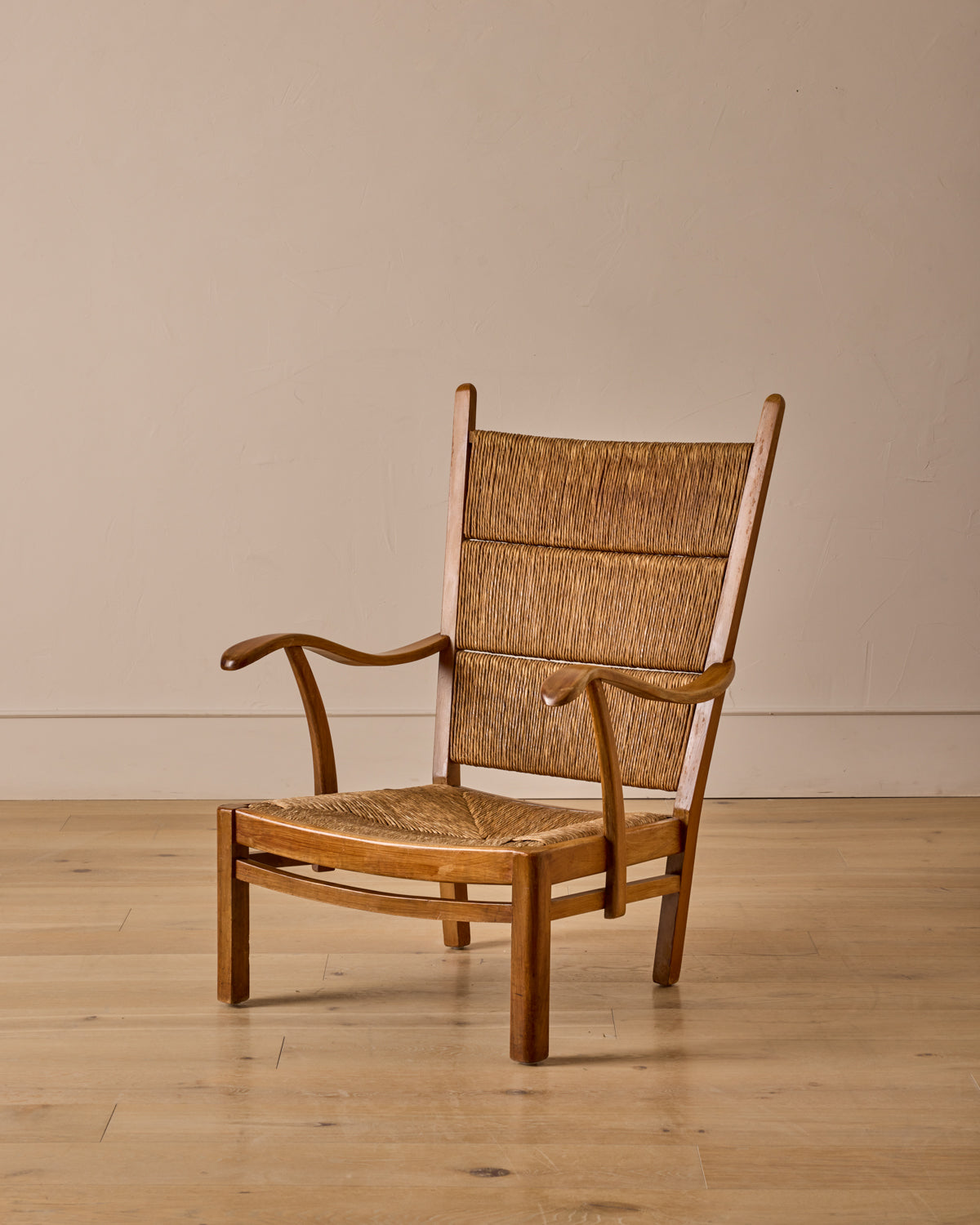 Pair of Rush Armchairs by Bas Van Pelt