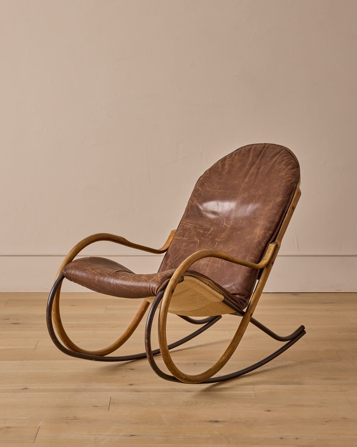 Swiss Leather Rocking Chair