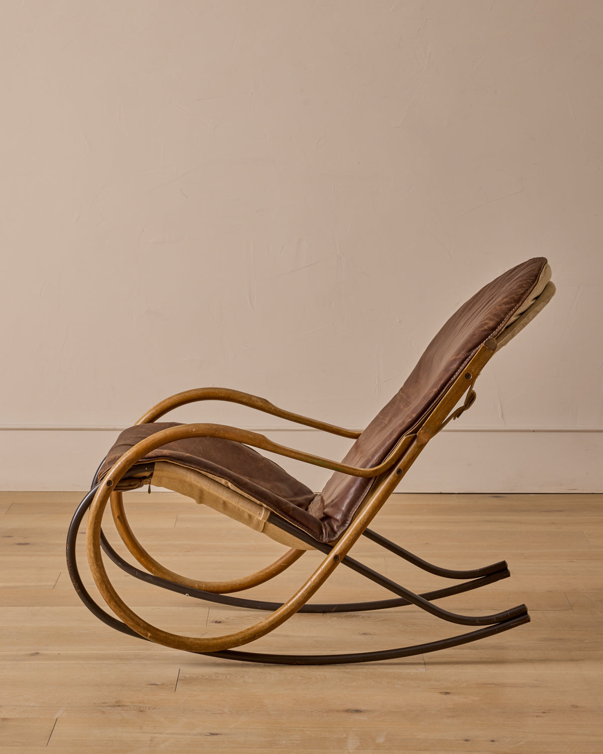 Swiss Leather Rocking Chair