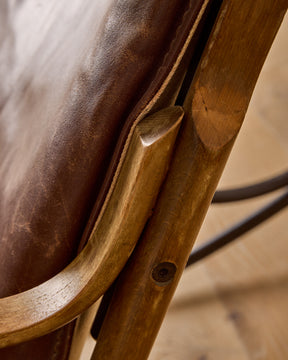Swiss Leather Rocking Chair