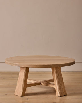 Round Oak Brutalist Coffee Table