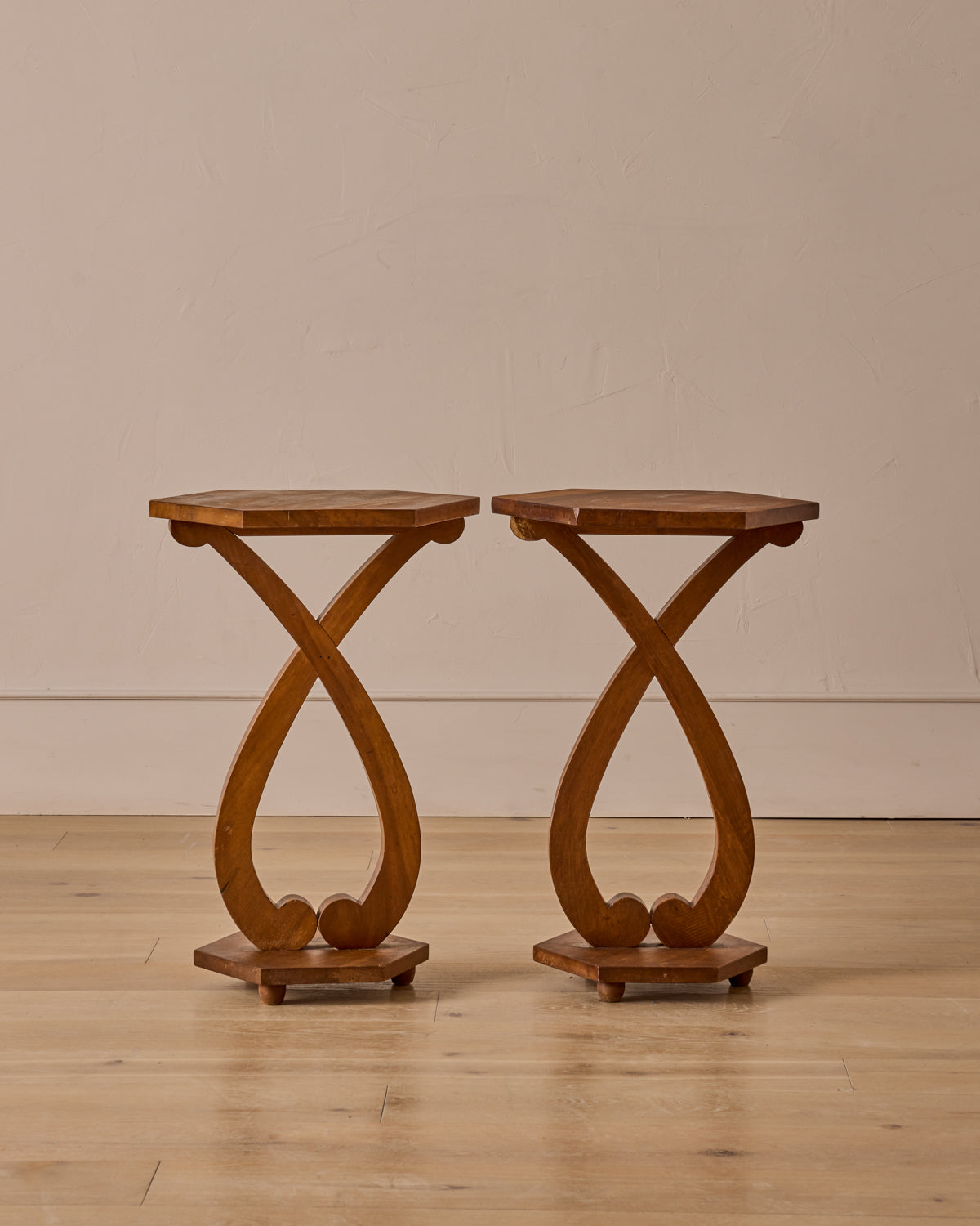 Pair of Walnut Side Tables