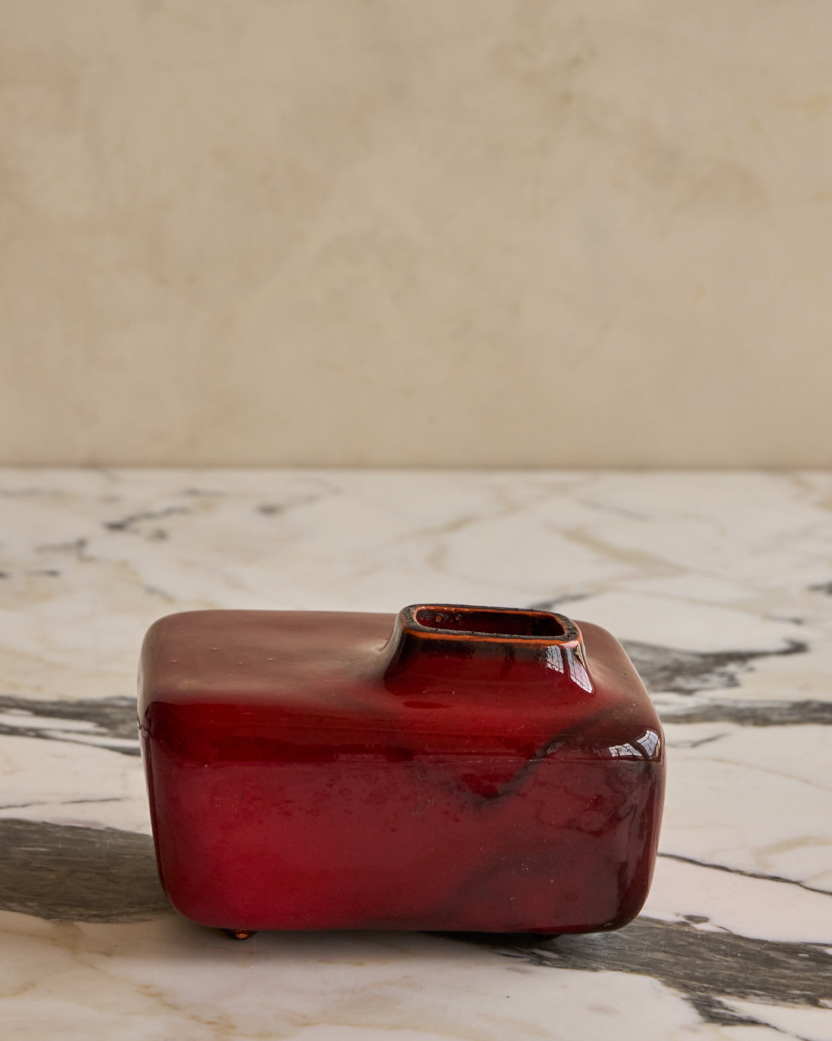 Glossy Red Ikebana Vase