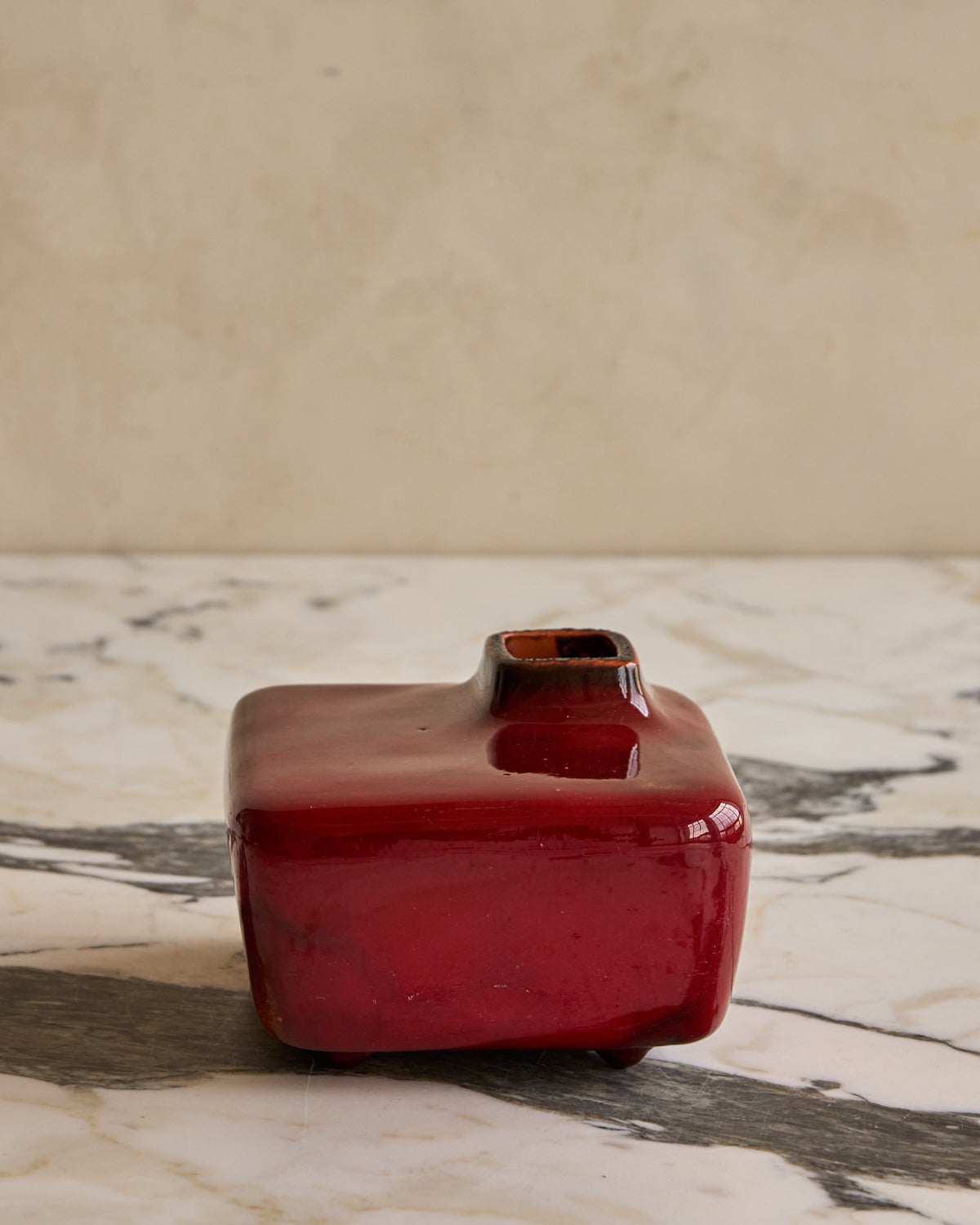 Glossy Red Ikebana Vase