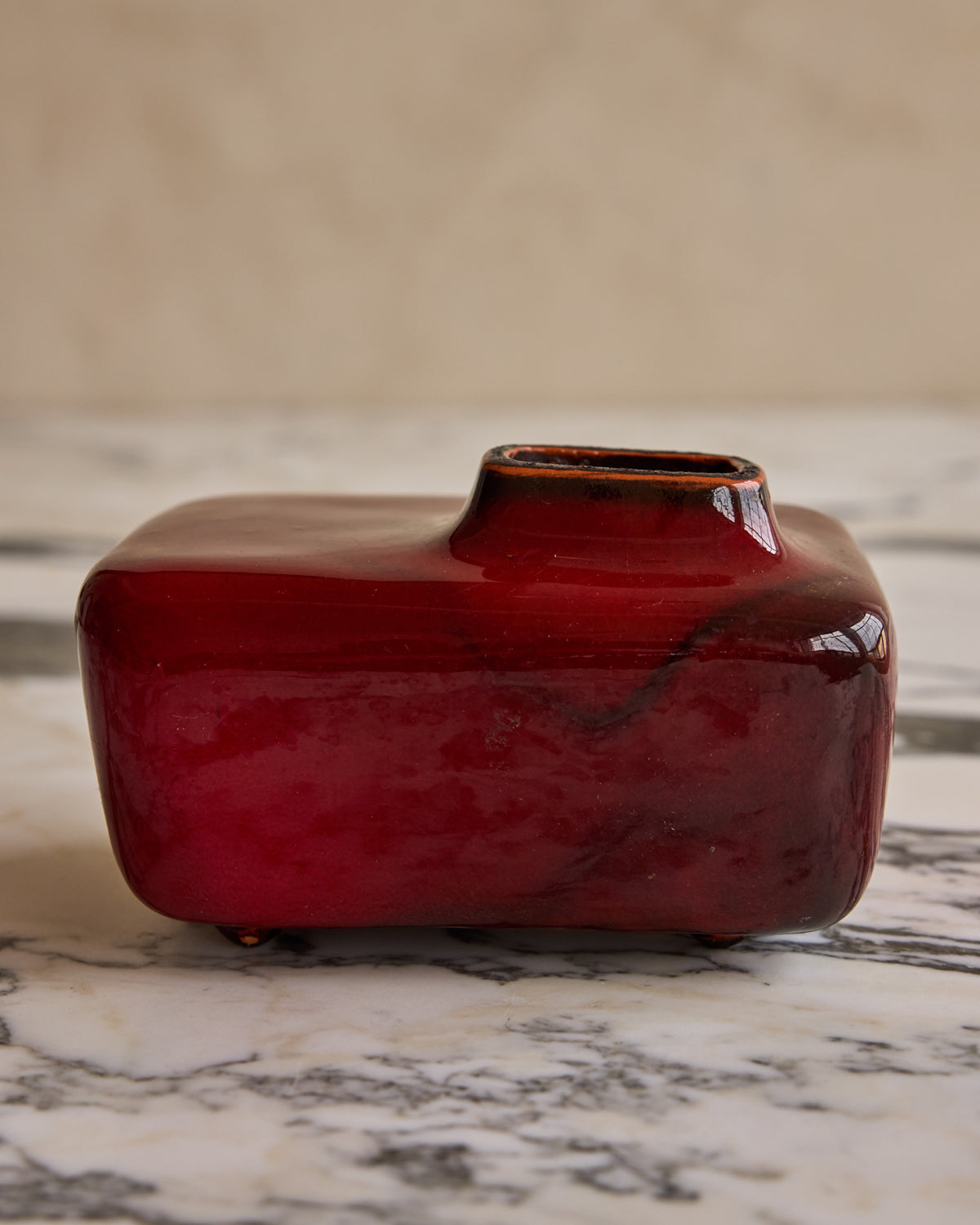 Glossy Red Ikebana Vase