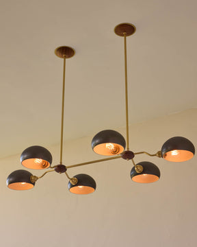 Baker Chandelier - Six Arm - Satin Brass