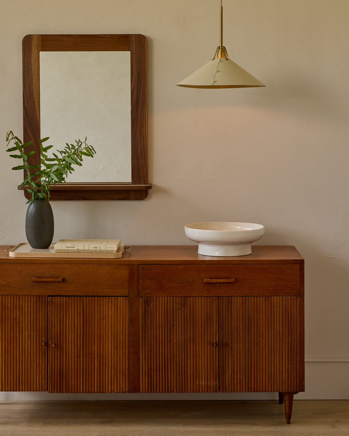 Mid-Century Fluted Walnut Sideboard