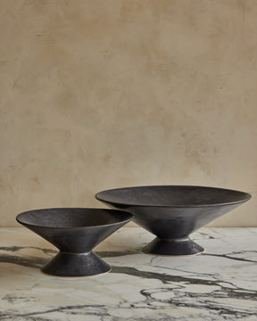 Ceramic Pedestal Bowl - Coal