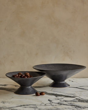 Ceramic Pedestal Bowl - Coal