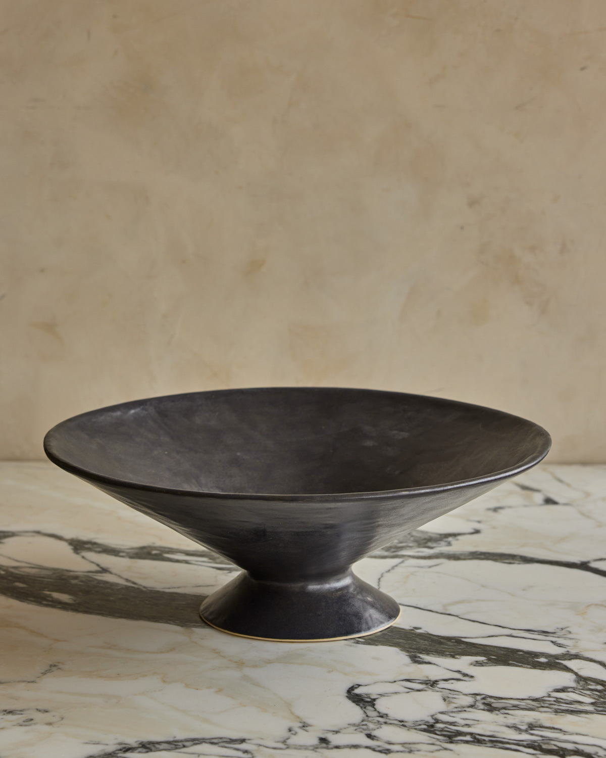 Ceramic Pedestal Bowl - Coal