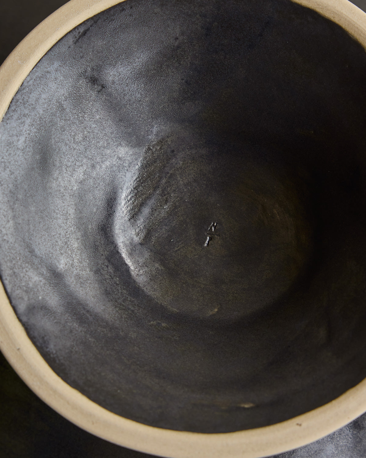 Ceramic Pedestal Bowl - Coal