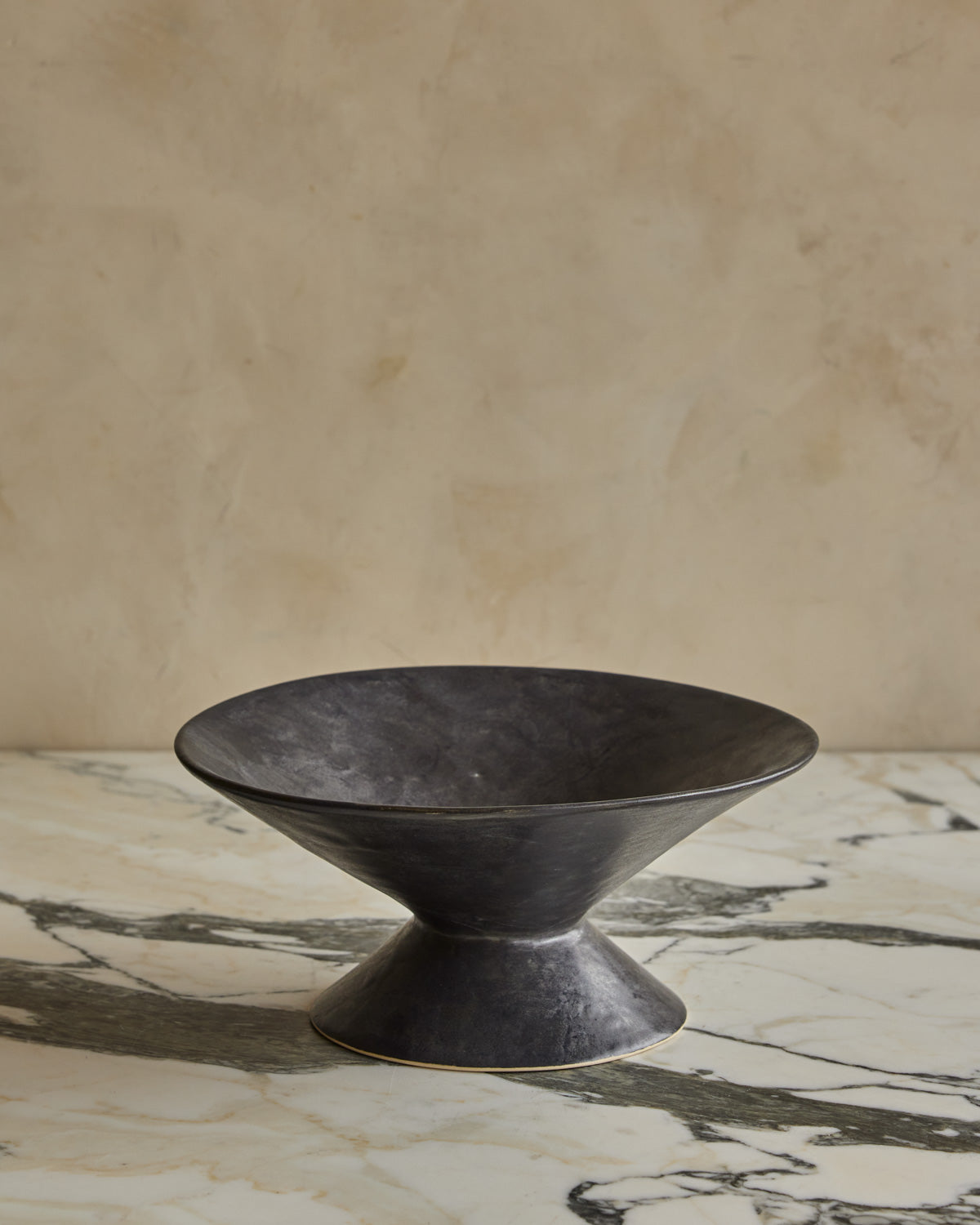 Ceramic Pedestal Bowl - Coal