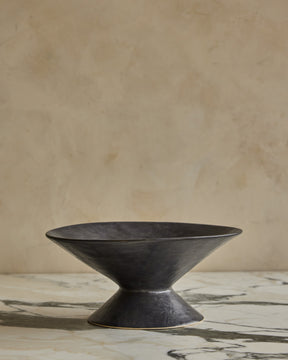 Ceramic Pedestal Bowl - Coal