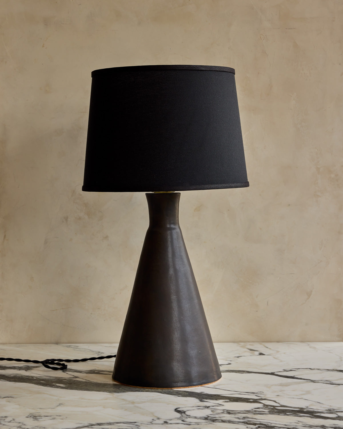 Ceramic Table Lamp Pair - Black