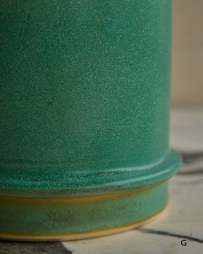 Hand Built Ceramic Ridge Vessel in Copper