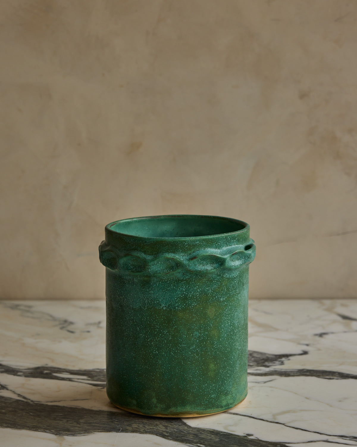 Hand Built Ceramic Chain Vessel in Copper