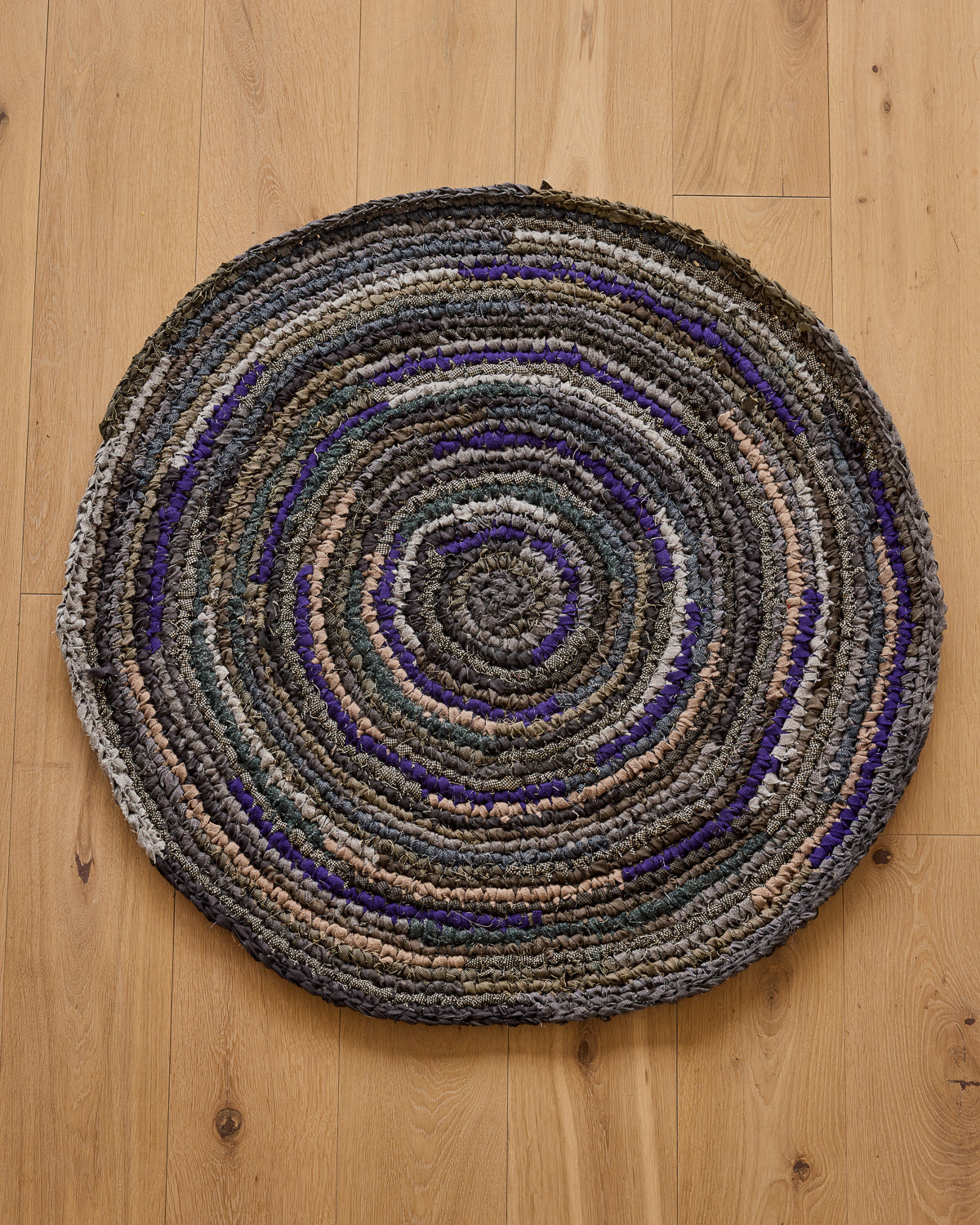 Olly's Round Rag Rug - Purple