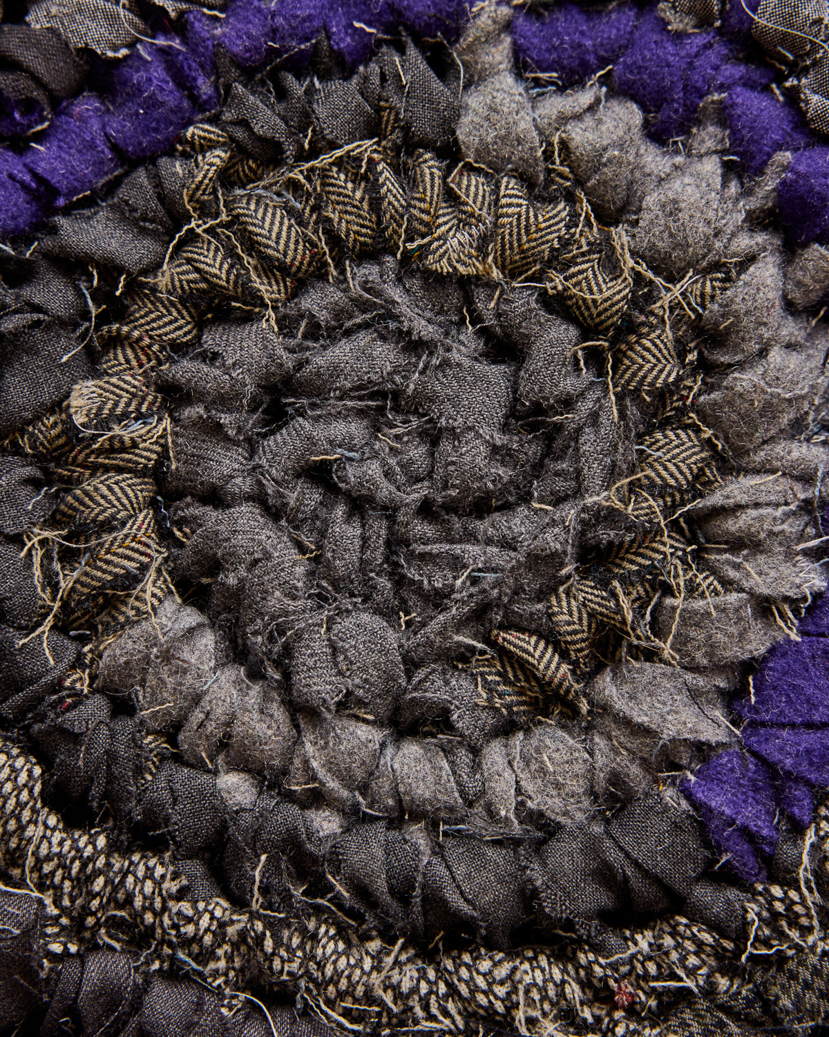 Olly's Round Rag Rug - Purple