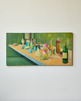 Vanity Bottles Collage Painting