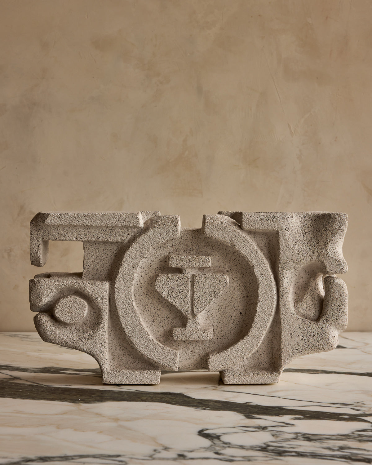 White Sandstone Block Sculpture