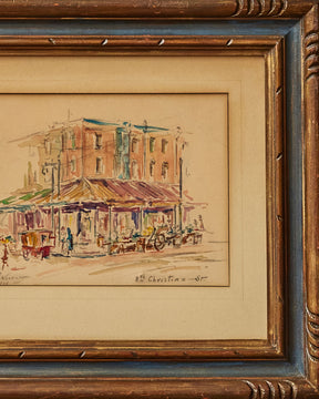Philadelphia Italian Market Watercolor, 1928