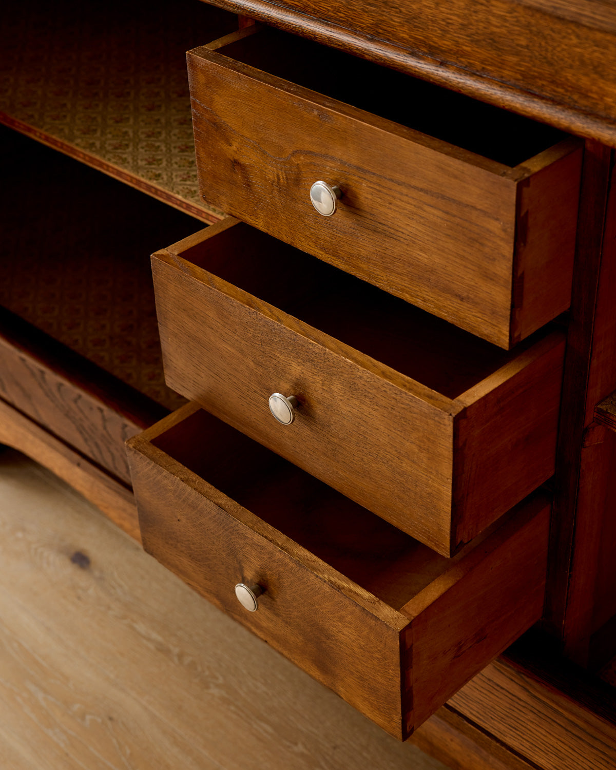 1940s French Oak Credenza