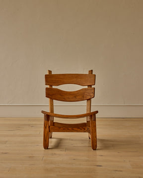 Pair of 1960s Oak Brutalist Lounge Chairs by Dittman & Co