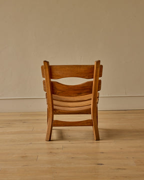 Pair of 1960s Oak Brutalist Lounge Chairs by Dittman & Co